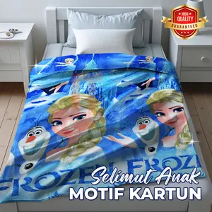 Selimut Anak Bulu Halus Lembut  premium Motif kartun Karakter Laki-Laki dan Perempuan Ukuran 120x170 cm