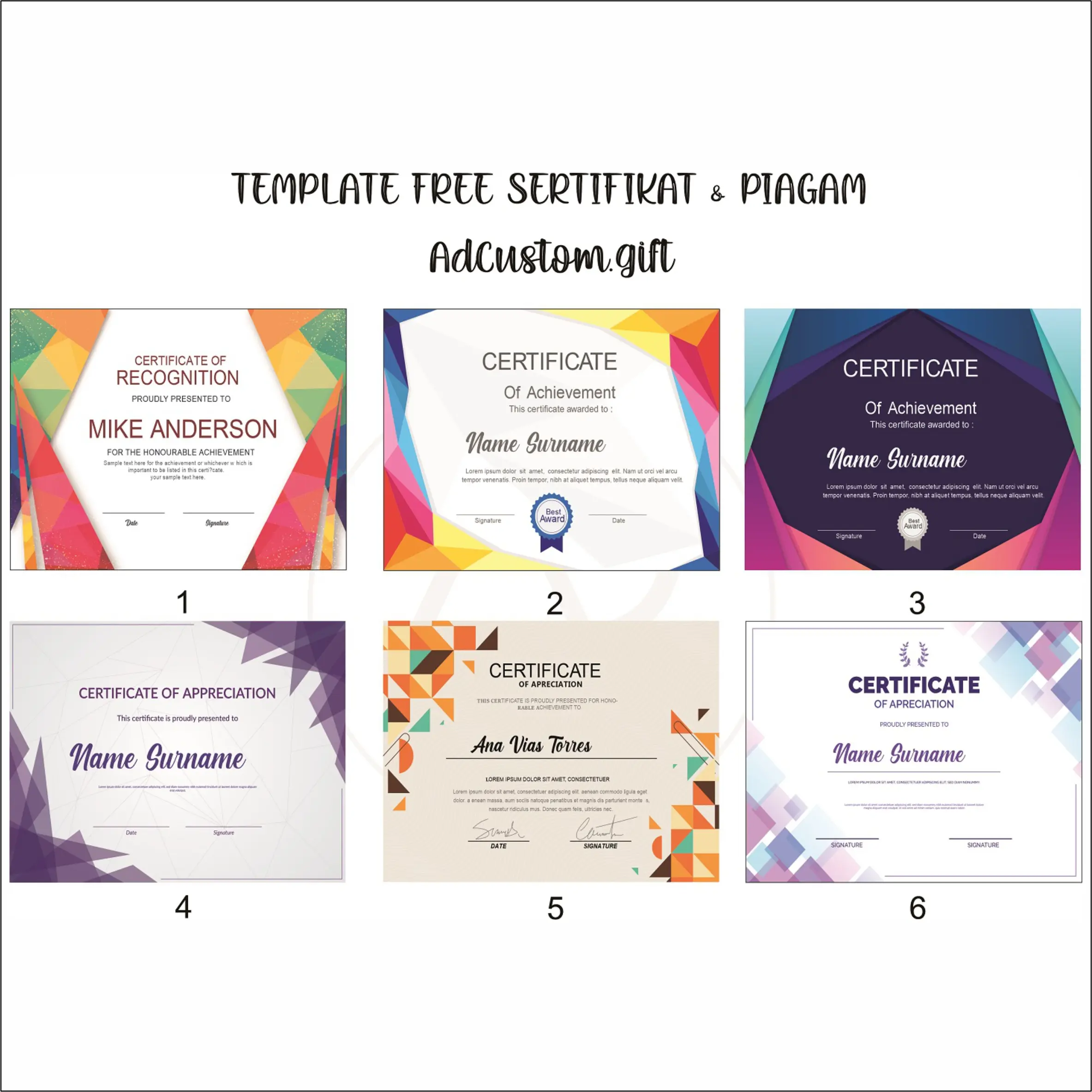 (Cod) 1 Hari jadi Sertifikat / Piagam Penghargaan Custom Murah / Cetak Sertifikat Piagam Murah Berkualitas Termurah