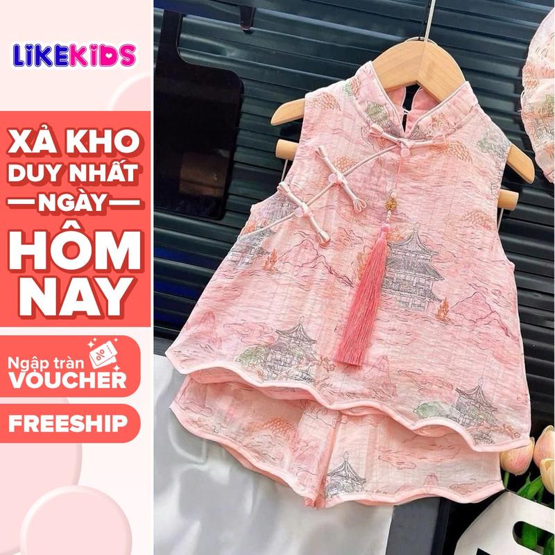  SET quần áo cho bé gái hoạ tiết BỨC TRANH LikeKids V28 