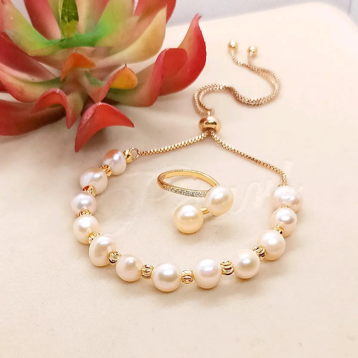 GELANG MUTIARA DAN CINCIN MUTIARA SUPER MODEL SERUT
