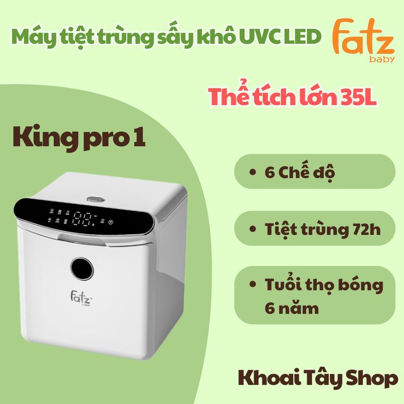  Máy tiệt trùng sấy khô UVC LED King Pro 1 - KT 41.2 x 40.2 x 45.6 - Dung tích 35L 