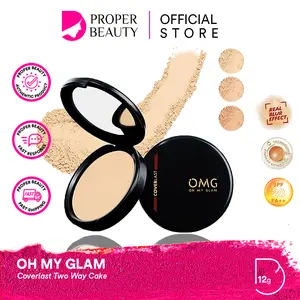 OMG Oh My Glam Two Way Cake Coverlast Indonesia / Bedak Padat 12g / Kontrol Minyak 8 Jam Flawless Boss / Real Blur Effect / Color Advance / SPF 20 PA++ / 21W Light 32N Natural 41W Sand / TWC Refill / Cosmetic Face Makeup Series / Compact Powder Foundation