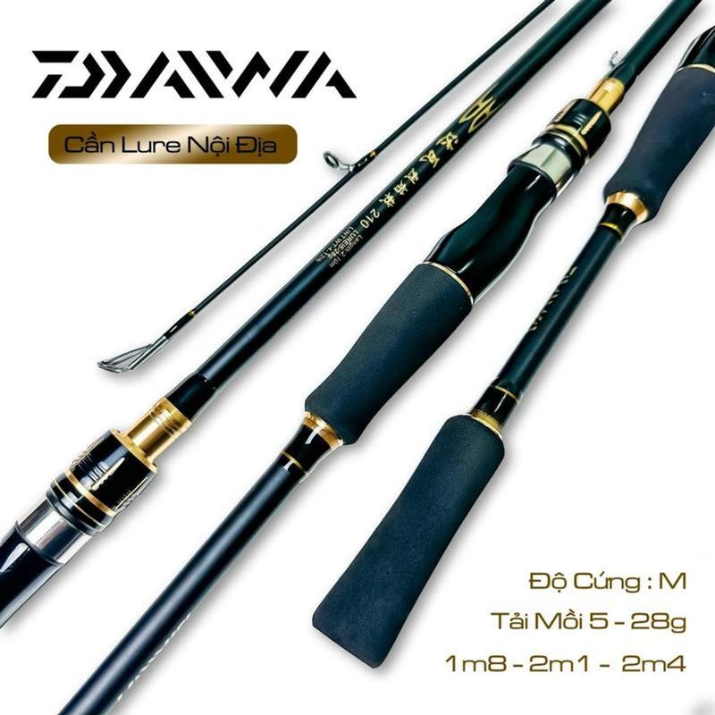  Cần Câu Lure 2 Khúc Daiwa Nội Địa Đầu Bu Chống Xoắn Fishing - Model DAIWAM Màu Đen Vàng Độ Dài 1m8-2m1-2m4 Ngọn 2.0mm Chất Liệu 50% Carbon + 50% Fip Tải Cá Tối Đa 6kg 