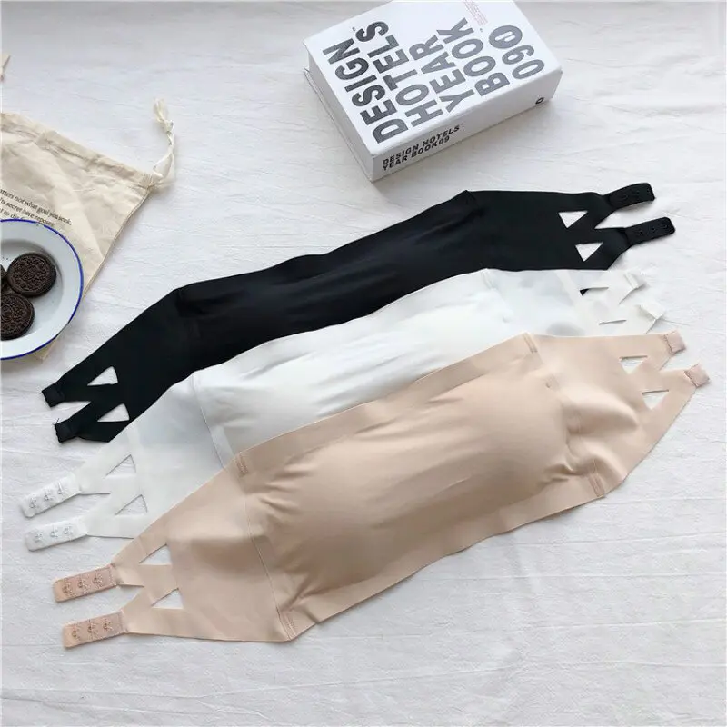BRA527 Bra Tanpa Tali Bandeau Tanpa Kawat Tali Silang Kait One Piece ...