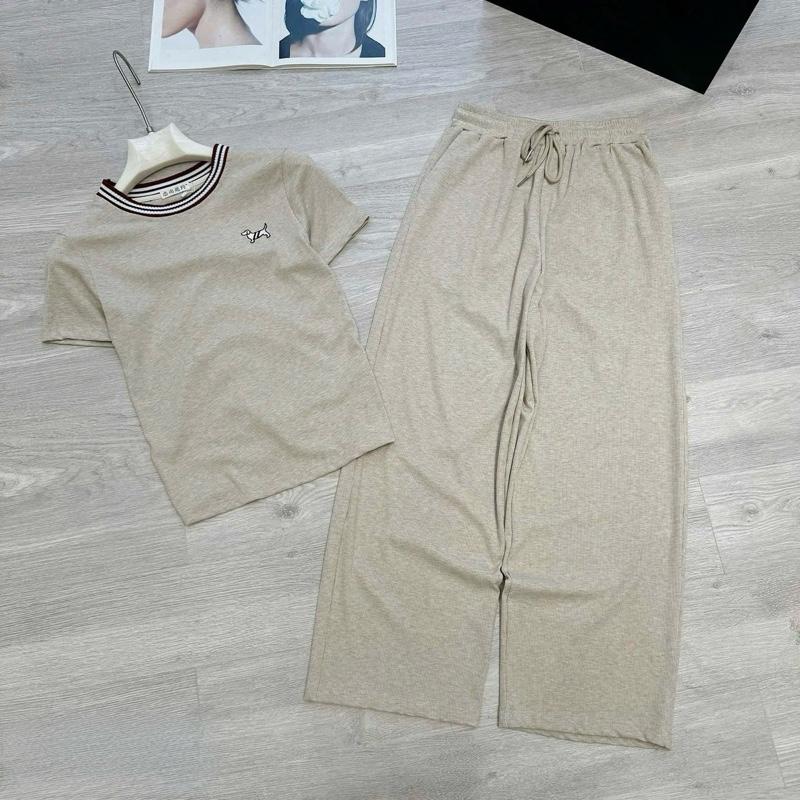 Sét bộ len lông thỏ thêu nổi cổ bo viền dáng basic quần xuông đơn giản mặc lên trẻ trung sang trọng lịch sự phù hợp mọi lứa tuổi top ươmen by KU Store 4