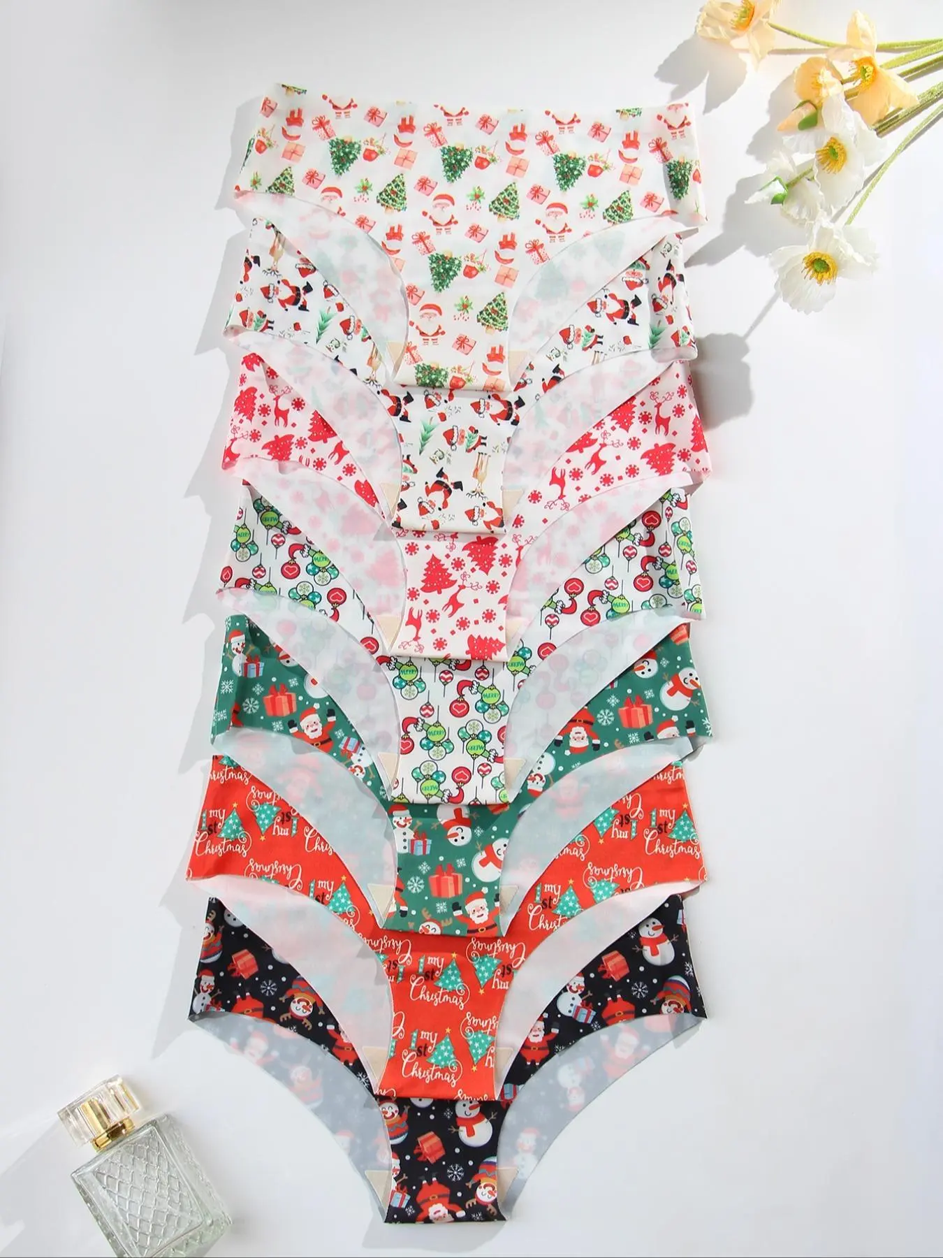 Women's Solid Color & All Over Print Brief, Soft Comfy Breathable Seamless Knicker for Daily Wear, Underwear for All Seasons