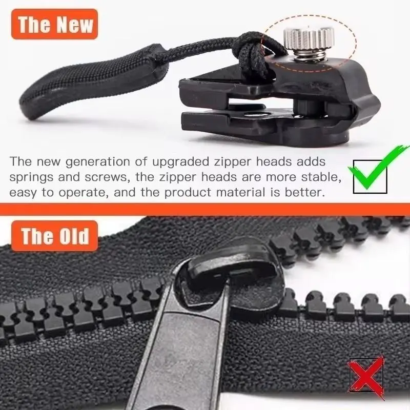 COD 12PCS Kepala Ritsleting / Resleting / Zipper Lock Rep Fix Emergency Zipper Retsleting/ Instant Zipper Puller Universal 10pcs jaket tali 1