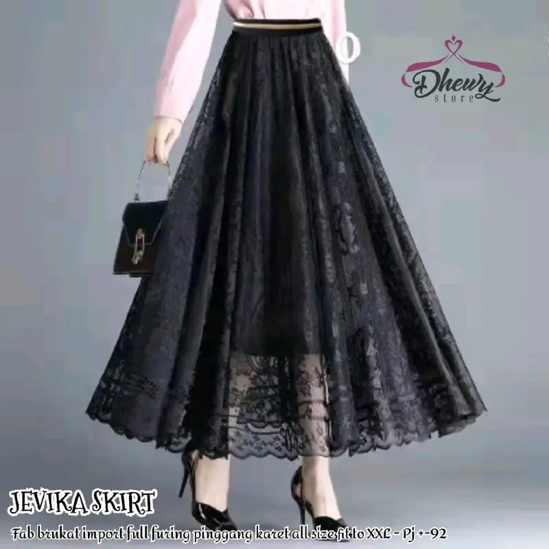 Jevika Skirt Rok Brukat Import Bangkok. Rok Broklat Panjang 4