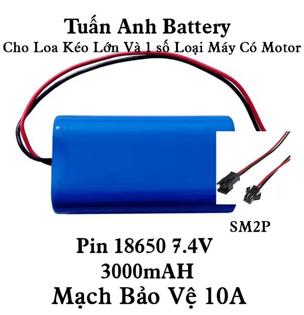 Pin sạc 18650 7.4v 3200mah 2s có mạch bảo vệ sạc xả dùng cho robot hút bụi quạt tích điện loa trợ giảng Loa bẫy chim,thiết bị pin 7.4 máy đo huyết áp