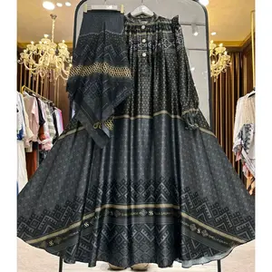 Gamis Silk mewah set Hijab original shella saukia