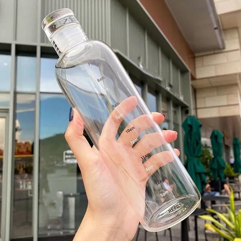 Product Introduction of 500/700ml Transparent Straw Water Bottle With Lids Cover Portable Cute Water Cup M4T0 26