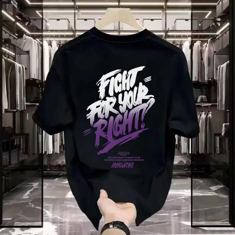 Áo Thun Nam Ngắn Tay, Thiết Kế Thương Hiệu Hợp Xu Hướng Tay Lỡ, Phong Cách Hip-Hop, Cỡ Lớn, Dành Cho Nam Cổ Tròn