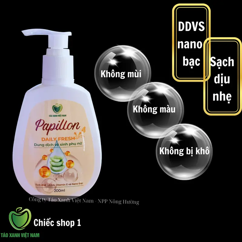 Dung dịch vệ sinh Nano Bạc Papillon, làm sạch dịu nhẹ 0