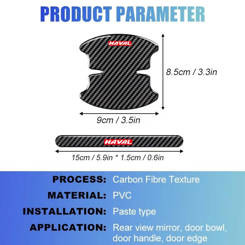 Product Introduction of Car Door Carbon Fiber Protection Sticker Handle Film Door Bowl Protector For Haval H6 Jolion H2 H2s H1 H5 M4 H9 2023 2024 2025 Car Sticker 5