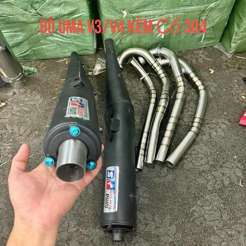 UMA Mẫu Pô V3 V4 Kèm Cổ 304 Cho Xe Surius Wave Exciter Phụ Kiện Xe Sản Xuất Tại Việt Nam