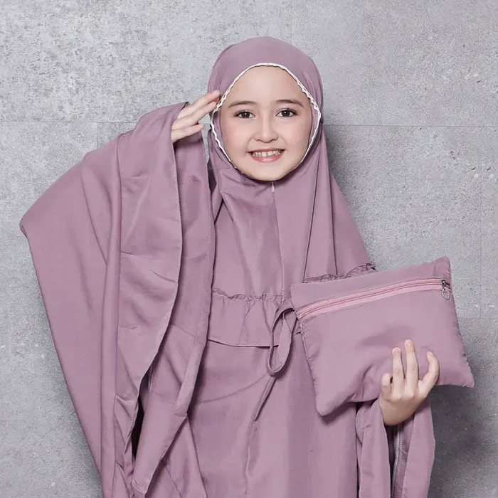 mukena anak aisyah polos alantasik Atasan Katun