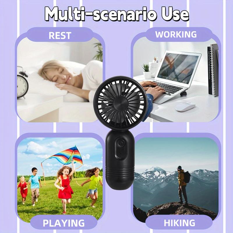 Portable Fan, USB Rechargeable Fan Portable 3-Wind Speeds Handheld Fans, Silent Operation Personal Cooling Fan for Office, Outdoor, Travel, and Camping, USB & Mobile Mini Fan 7