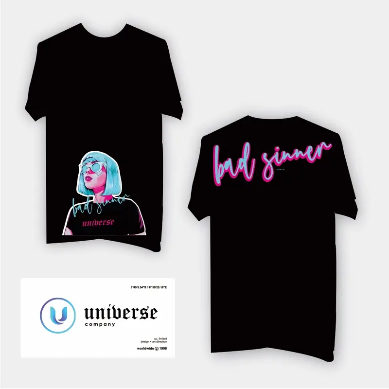 T Shirt Oversize Universe ( Bad Sinner) Setrip 0