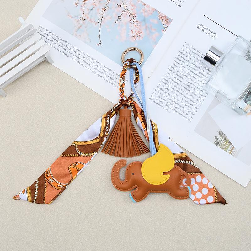 Sosialita Bagcharm Tassel Scraf and Small Elephant Aksesoris Gantungan Tas Gajah Charm