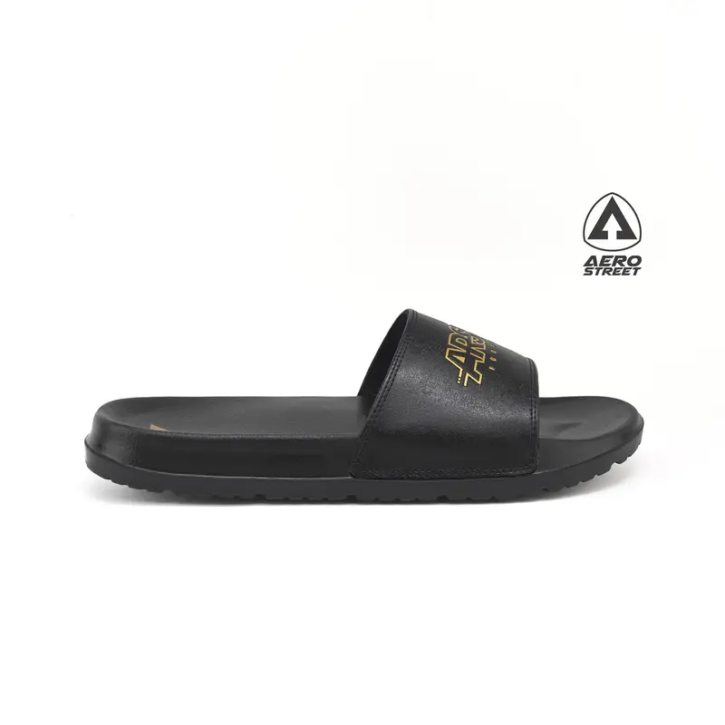 Aerostreet 39-44 Electra Hitam Hitam - Sandal Sendal Selop Slip On Casual Pria Wanita Aero Street BAAAA 2