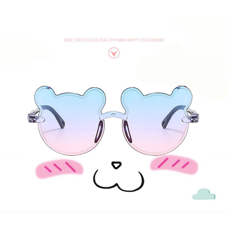 Korean Version Fashion Cute Gradient Color Bear Conjoined Piece UV Protection Children Sunglasses 6