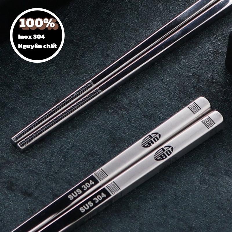  Đũa inox Nhật bản siêu bền loại cao cấp - sang trọng.  khắc chữ phúc  