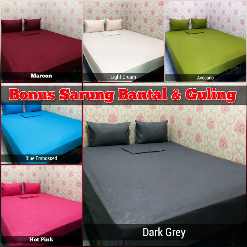 Seprai Polos Embos 180x200 160x200 120x200 Set Sprei sarung Bantal Guling Tali Seprei Aesthetic Katun Adem Karet Sudut Tidak Luntur 0