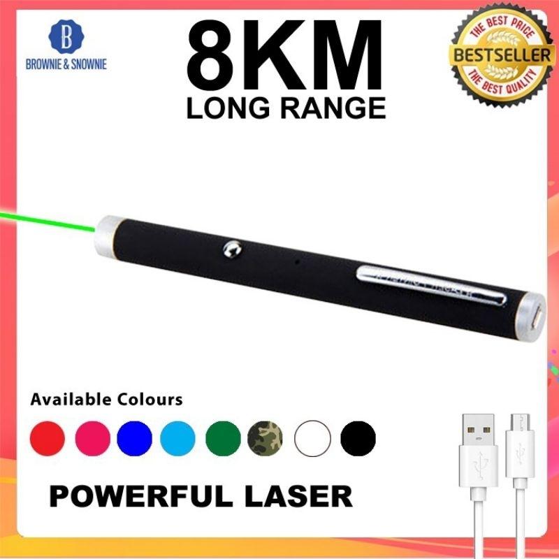 Con trỏ Laser màu xanh lá cây, Có Thể Sạc Lại USB, Phạm Vi xa 8 km, Rất mạnh mẽ