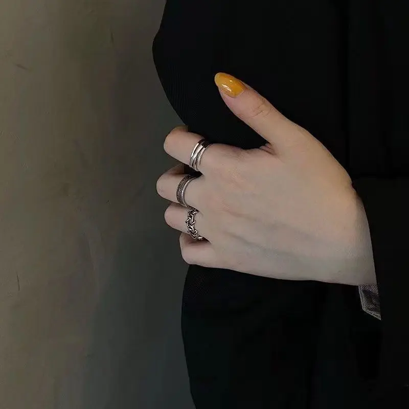 Nhẫn Kỹ Thuật Số La Mã, Phong Cách Cổ Điển Và Đơn Giản, Dễ Phối Đồ Dành Cho Nữ, Phong Cách Hàn Quốc, Thích Hợp Cho Học Sinh, Thời Trang Hip Hop, Nhẫn Ngón Trỏ Mở 3