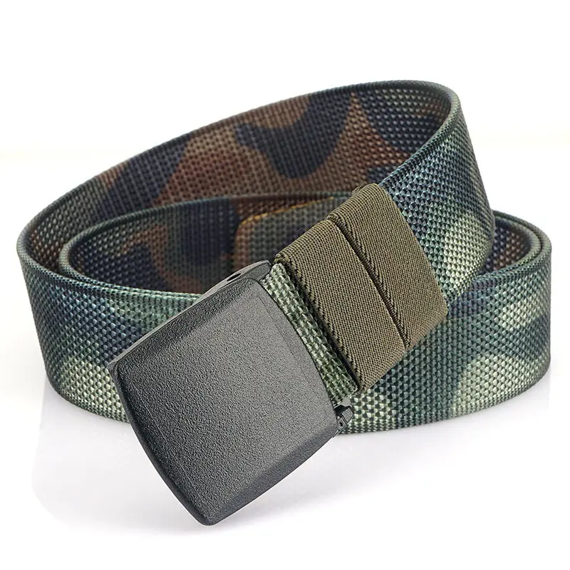 New double-sided nylon belt YKK plastic steel buckle metal free lightweight pants belt for men and women casual canvas belt