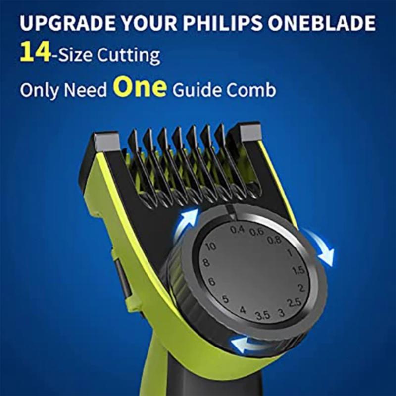 14 Adjustable Lengths Comfort Replacement Guide Comb, Electric Smooth Nose Hair Trimmer Shaver Head Blade Accessory Compatible with Oneblade Qp2520 Qp2530 Qp2620 Qp2630, Shaving Products 4
