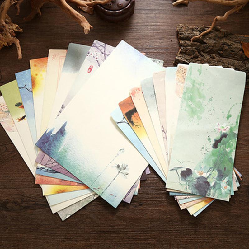 Product Introduction of Office Supplies School Supplies Chinese Style Letter Paper Message Letter Pad Envelope Paper Writing Paper Letter Stationery Papers Vintage Envelope 8
