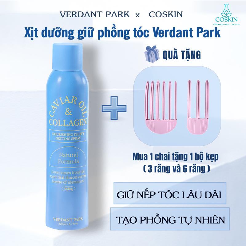 VERDANT PARK Xịt dưỡng giữ phồng tóc gel tạo kiểu tóc lâu bết giữ nếp tóc Caviar Oil & Collagen Spray| COSKIN