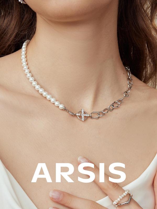 Crafted Shell Pearl Chain Necklace 2