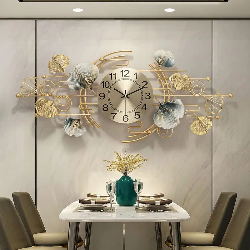 Jam Dinding Metal Luxury Blue Flower - Jam Dinding Dekorasi Rumah 3D