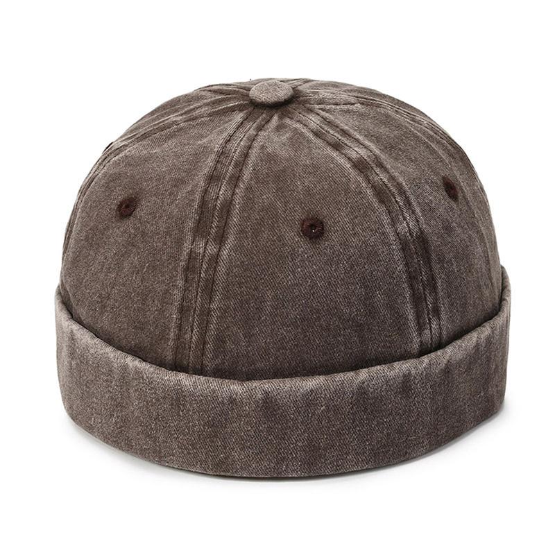 Mũ Vòm Cổ Điển Dành Cho Nam Giới Màu Trơn Beanies Chủ Nhà Mũ Đầu Lâu Không Vành Bông Thủy Thủ Mặt Trăng Docker Uốn Mũ Hip Hop Thường Ngày Breezes