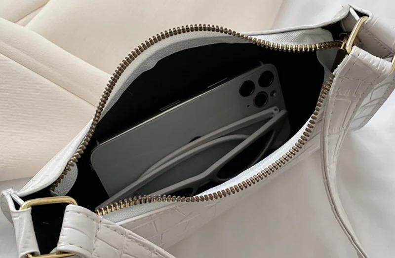 Product Introduction of Fashion PU Leather Bags for Women Alligator Pattern Armpit Handbag Female Small Underarm Messenger Bag Purse 26