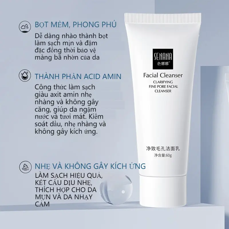 Sữa Rữa Mặt Cấp Ẩm Trắng Lấy Sạch Bụi Bẩn Giúp Da Trắng Trẻ Hóa, Kiểm Soát Dầu A299 2