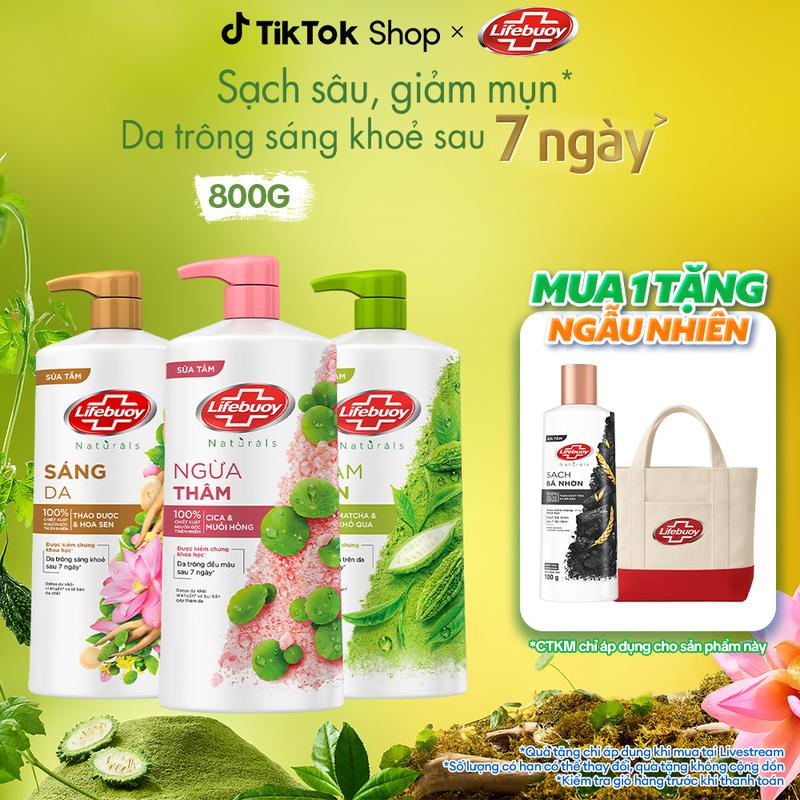 Sữa tắm Lifebuoy Thiên nhiên Detox Và Chăm Sóc Chuyên Sâu 800g 1