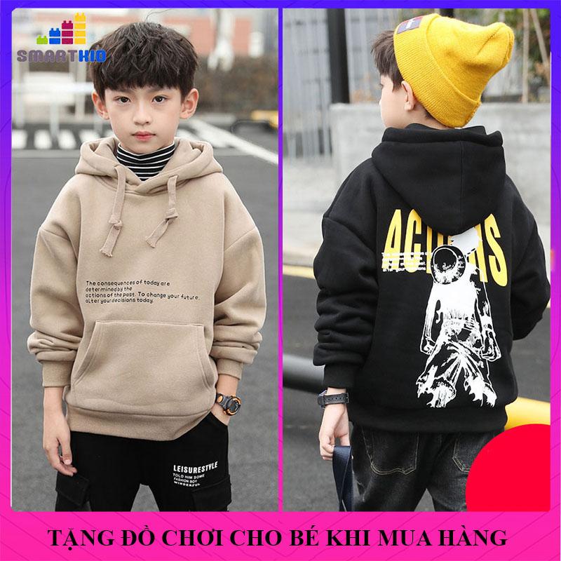Áo nỉ thu đông bé trai, áo hoodie bé trai, áo khoác nỉ bé trai mẫu AC, áo thu đông bé trai size 18-52kg chất nỉ bông dày dặn, áo cho bé trai, áo nỉ bé trai
