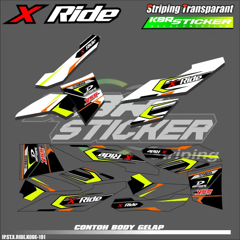 X RIDE (COD) STIKER STRIPING MOTOR YAMAHA X RIDE - STIKER LIST GRAFIK SIMPLE WARNA VARIASI DESAIN RACING HOLOGRAM DAN TRANSPARAN BISA COD IP.KODE-191 Motorcycle 0
