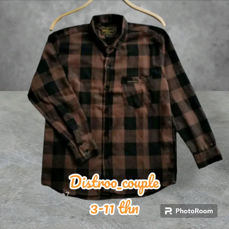Baju Kemeja Flanel anak laki/perempuan import Motif Kotak-kotak Hitam Putih 0