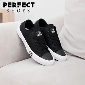 PERFECT Sepatu Sneaker Pria Dan Wanita Classic Low Flash Kualitas Premium Sepatu Sekolah Anak Dan Dewasa Cowok Cewek Sepatu Kerja Casual Karet Shoes Hitam Black