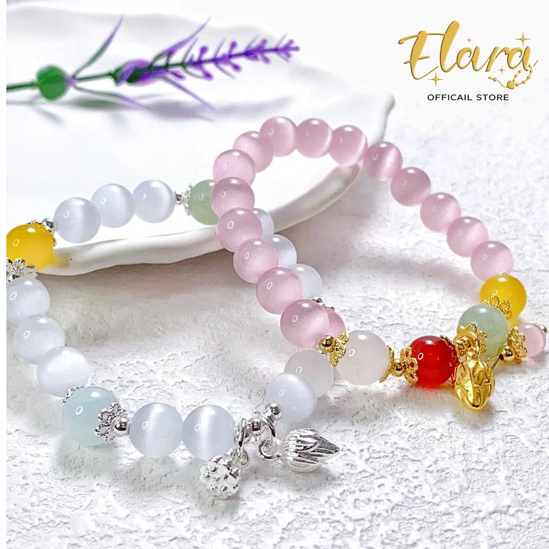 [GIÁ TỐT ] Vòng tay đá mắt mèo mix màu xinh xắn phụ kiện cho nữ