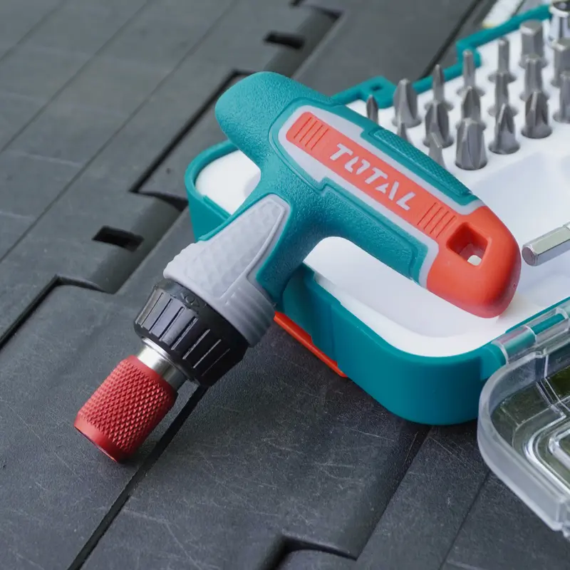 Bộ công cụ tua vít đa năng 31 chi tiết Total, bộ vít tự động tay cầm chữ T 4