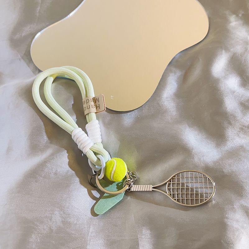 Product Introduction of Dây Đeo Điện Thoại Di Động Vợt Tennis, Thiết Kế Xanh Lá Cây Ins Thanh Lịch, Đồ Trang Trí Dây Đeo Buộc Vòng Tay Dễ Thương, Dòng Nhiều Màu, Thích Hợp Cho Ba Lô Và Máy Ảnh Thông Dụng Nữ 3