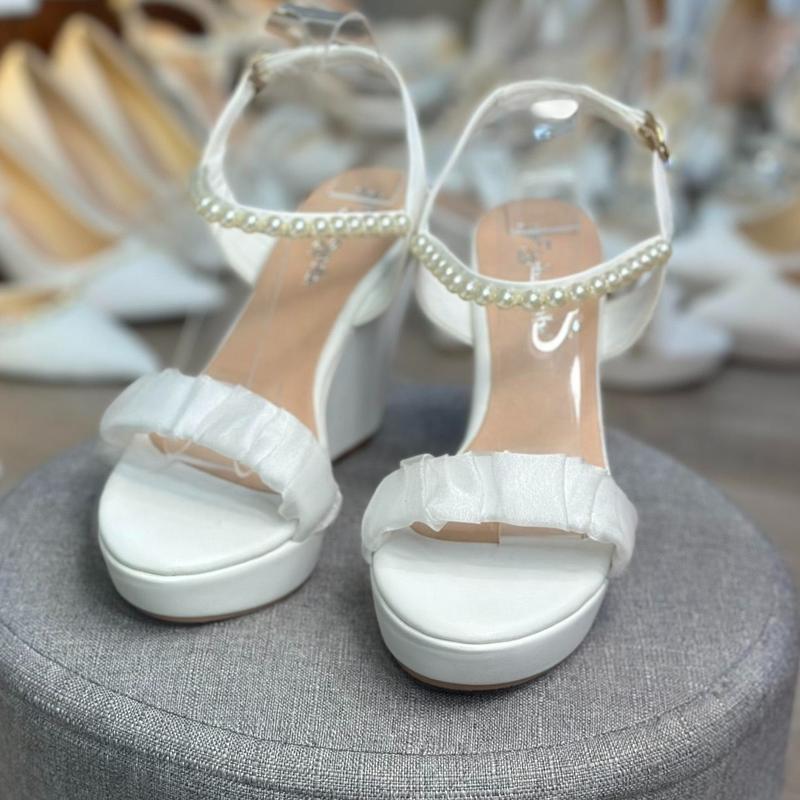 Giày Đế Xuồng Quai Nhún Von_ 11 Phân Có Quai Hậu Đính Hạt Châu Nữ DéP Shoes 7