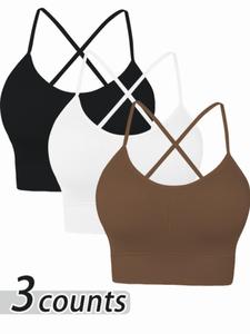 Women's Solid Color Cami Top, Casual Sleeveless Crop Top for Summer, Ladies Clothes for Daily Wear