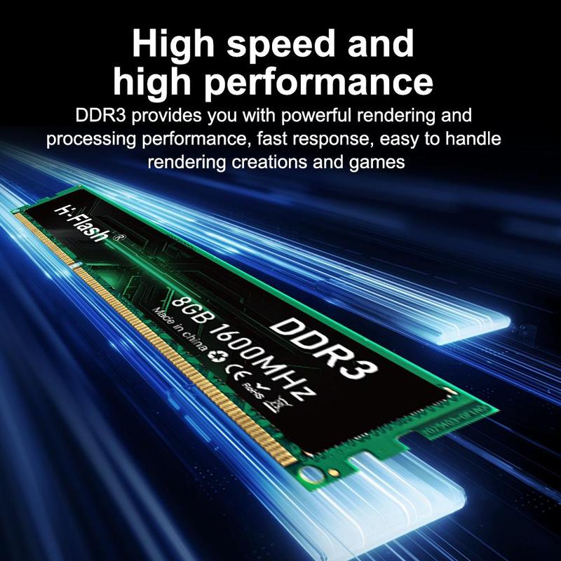 H-Flash DDR3 U-DIMM Desktop RAM, 8GB 1600MHz High-speed Memory Module, Compatible with Desktops, Laptops & Other Devices 4