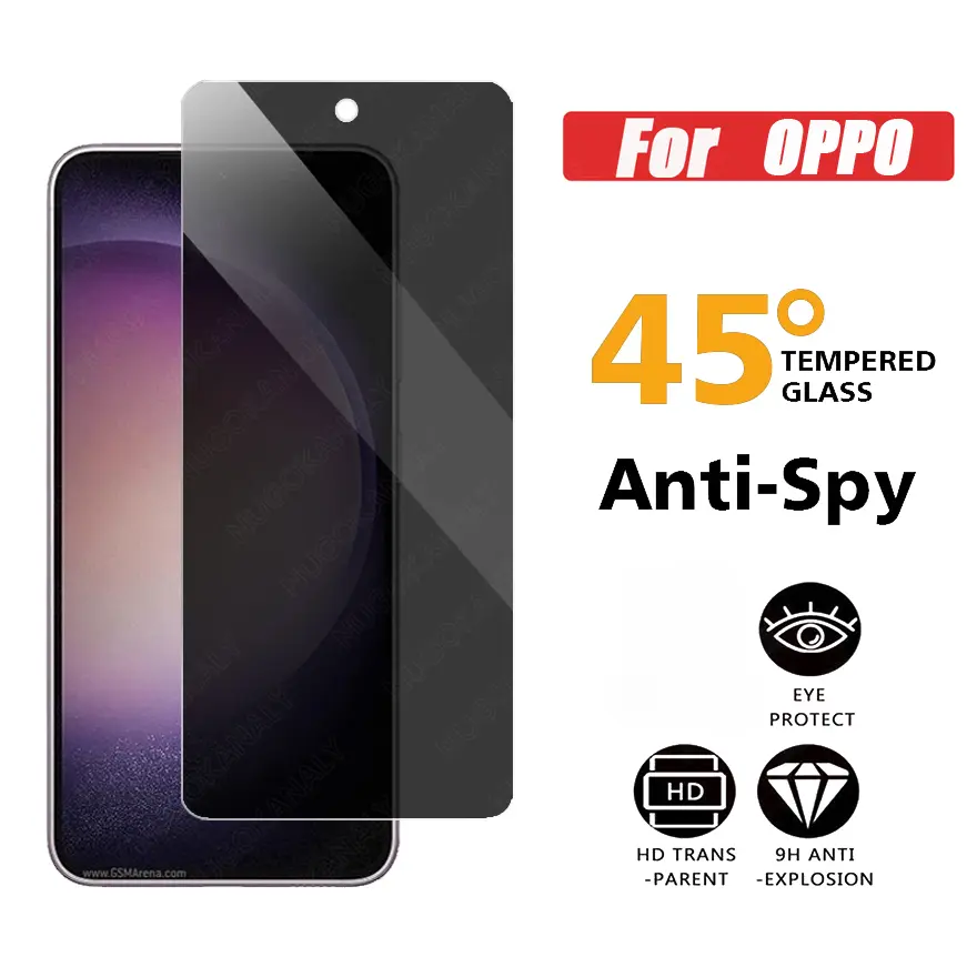 Kính Cường Lực Bảo Mật, Dành Cho OPPO Reno 12, 12F, 11F, 8, 5G, 8 Z, 8Z, 8T, 4G, 7Z, 7, 6, 6Z, 5, 5F, 4 Lite, 4F, 4Z, 3, 2, 2F, F11, F9, F7, F5 Pro, Phim Bảo Vệ Màn Hình Chống Nhìn Trộm